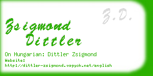 zsigmond dittler business card